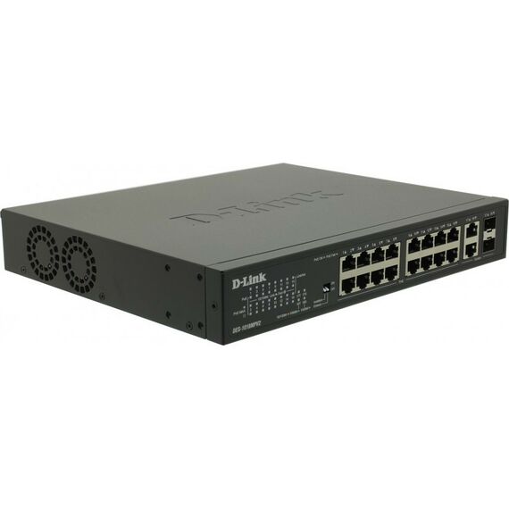 Коммутаторы, маршрутизаторы, межсетевые экраны: Неуправляемый коммутатор D-link DES-1018MPV2 /A1A 16UTP 100Mbps PoE + 2Combo 1000BASE-T/SFP фотографии
