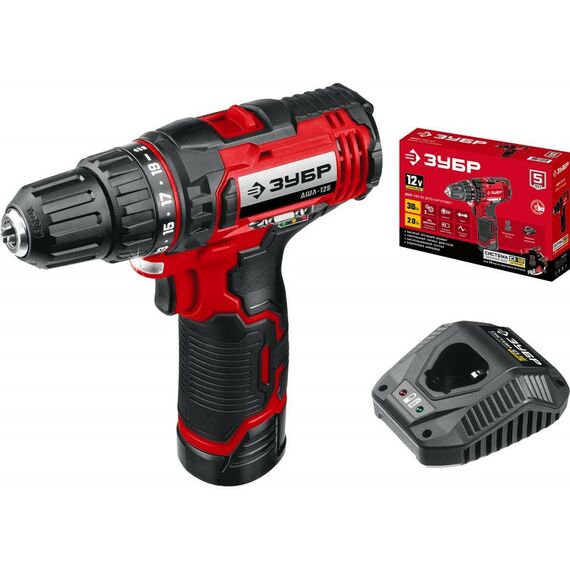 Дрели и шуруповерты: Дрель-шуруповерт Зубр ДШЛ-125-21 12В, 1 АКБ (2Ач), в коробке фотографии