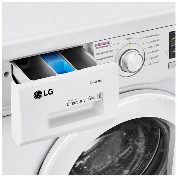 Стиральные машины: Стиральная машина LG F1296NDS0 узкая 44 см, загрузка 6 кг, прямой привод фотографии