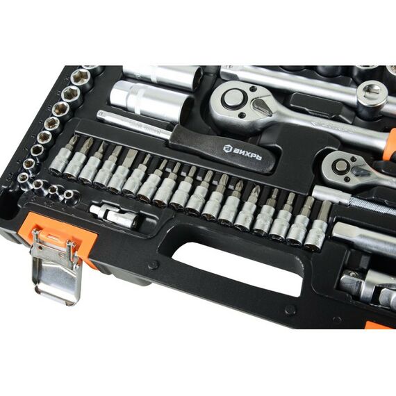 Наборы инструментов и ключи: Набор инструментов Вихрь АВТО 82 предмета 1/2", 1/4", CrV, в кейсе [73/6/7/6] фотографии