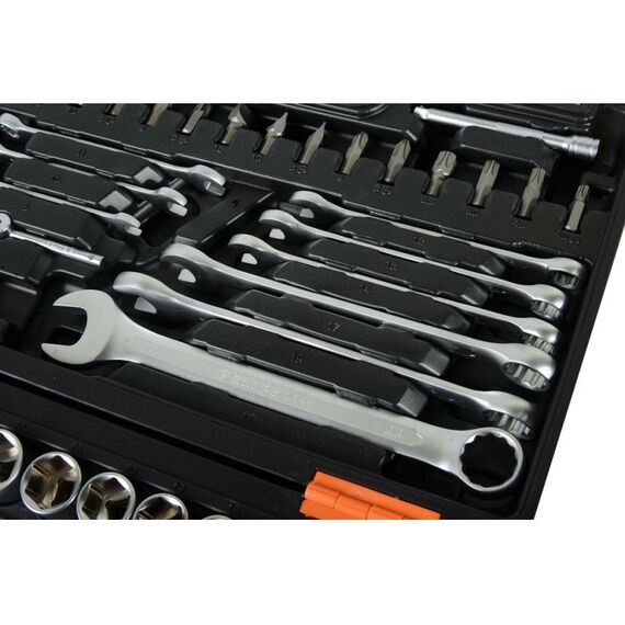 Наборы инструментов и ключи: Набор инструментов Вихрь АВТО 94 предмета 1/2", 1/4", CrV, в кейсе [73/6/7/7] фотографии