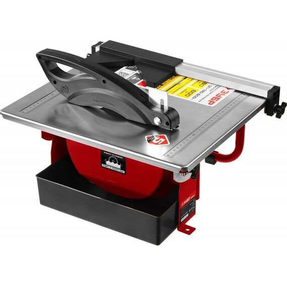 Плиткорезы: Электроплиткорез Зубр Мастер ЭП-180-600Н диск 180 мм, глубина реза 90°-34мм/45°-17мм, стол 330х360мм, 2950об/мин, 600Вт фотографии