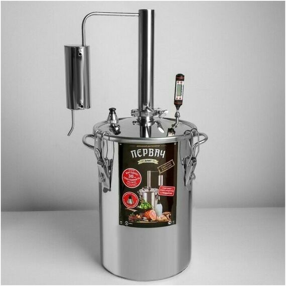 Сепараторы и дистилляторы: Дистиллятор  Первач Элит-Аромат 14Т 14л, термометр фотографии