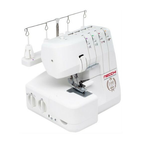 Швейные машинки: Оверлок Necchi 4455D 2, 3, 4-ниточный шов, дифференциальная подача, скорость 1200 стежков/мин фотографии