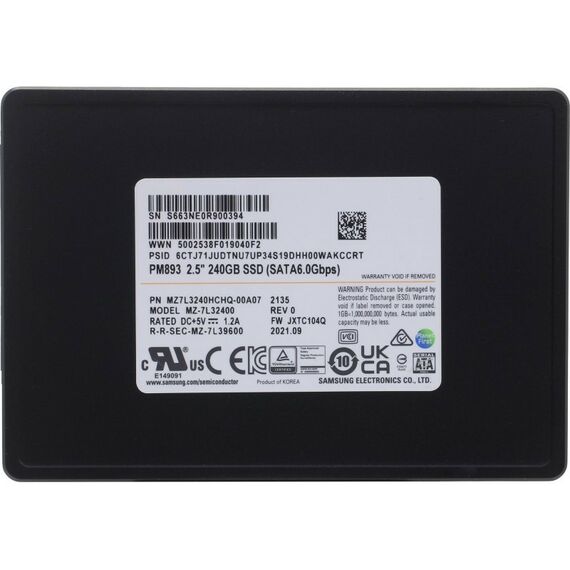 SSD-накопители: Накопитель Samsung 240 Gb PM893 SATA 6Gb/s 2.5" OEM [MZ7L3240HCHQ-00A07] фотографии
