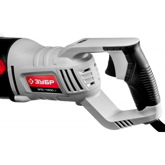 Сабельные пилы: Пила сабельная (электроножовка) Зубр ЗПС-1400 Э 1400 Вт, 0-2800 ход/мин, рез 255 мм (дерево), 20 мм (сталь), ход штока 32 мм, маятник. ход фотографии