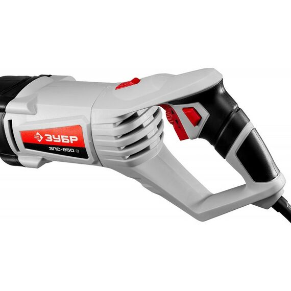 Сабельные пилы: Пила сабельная (электроножовка) Зубр ЗПС-850 Э 850 Вт, 0-2800 ход/мин, рез 150 мм (дерево), 12 мм (сталь), ход штока 28 мм фотографии