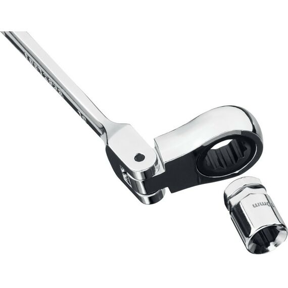 Наборы инструментов и ключи: Набор комбинированных гаечных ключей трещоточных шарнирных с адаптерами Зубр 27102-H10 10 шт, 8 - 19 мм фотографии