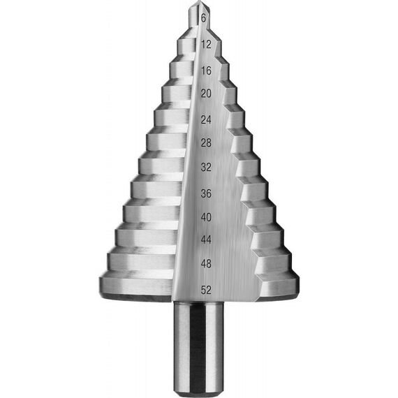 Буры, пики, коронки, сверла: Сверло ступенчатое Зубр 29670-6-52 4-52мм, 12 ступеней, сталь Р6М5 фотографии