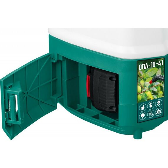 Опрыскиватели садовые: Опрыскиватель аккумуляторный Зубр ОПЛ-10-41 10 л бак, 1 АКБ (4Ач), Li-Ion 18В фотографии