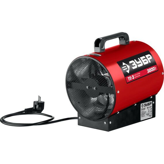 Тепловые пушки: Электрическая тепловая пушка Зубр ТП-3 3.2 кВт фотографии