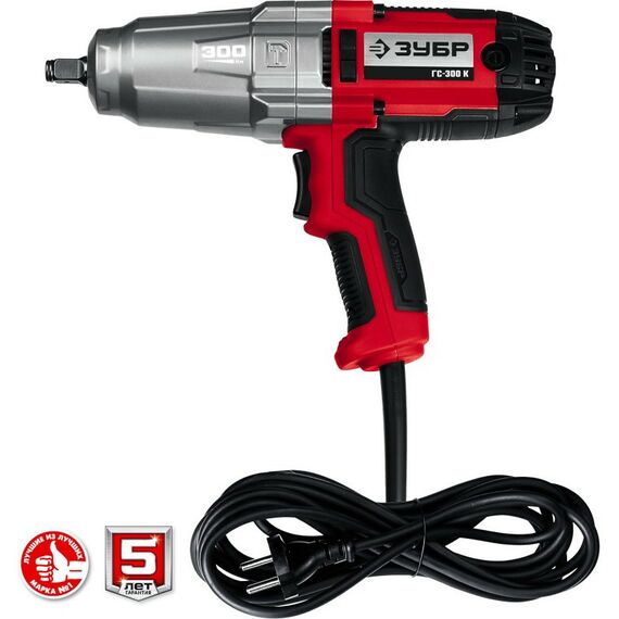 Гайковерты, отвертки: Гайковерт ударный сетевой Зубр ГС-300 К 300 Нм, 1/2", кейс фотографии