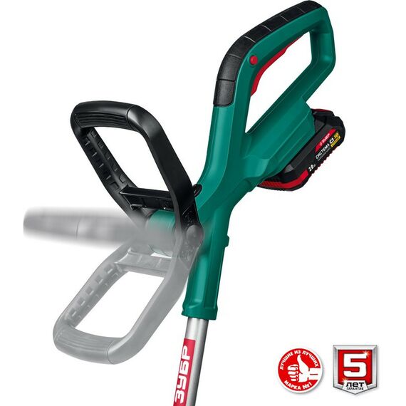 Триммеры: Аккумуляторный триммер Зубр ТА-185-21 18В, 1 АКБ (2Ач) фотографии