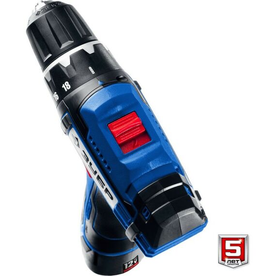 Дрели и шуруповерты: Дрель-шуруповерт Зубр Профессионал DL-121-22F 12В + LED фонарь, 2 АКБ (2Ач), в кейсе [DL-121-22F] фотографии