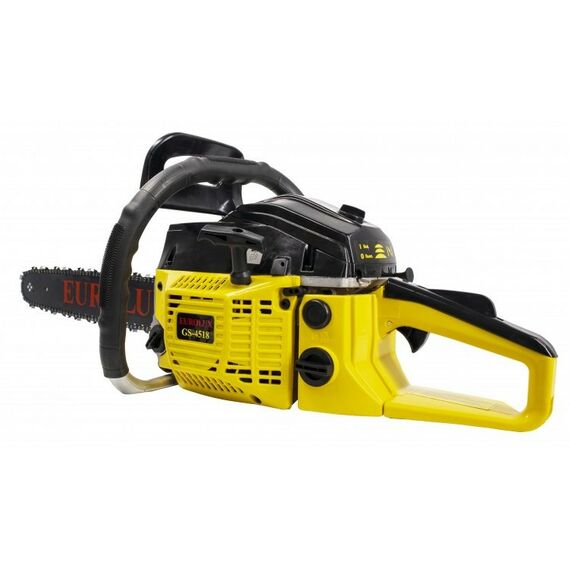 Бензопилы: Бензопила Eurolux GS-4518 3.1 л.с., шина 50.5 см, толщина звена 1.5 мм, шаг цепи 0.325", система гашения вибрации, тормоз цепи, автоматическая смазка цепи фотографии