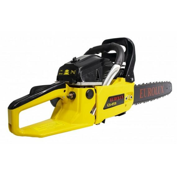 Бензопилы: Бензопила Eurolux GS-4518 3.1 л.с., шина 50.5 см, толщина звена 1.5 мм, шаг цепи 0.325", система гашения вибрации, тормоз цепи, автоматическая смазка цепи фотографии