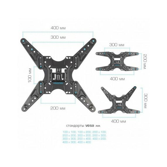 Крепеж для аудио-видео техники: Кронштейн для телевизора Kromax OPTIMA-414 black [29012] фотографии