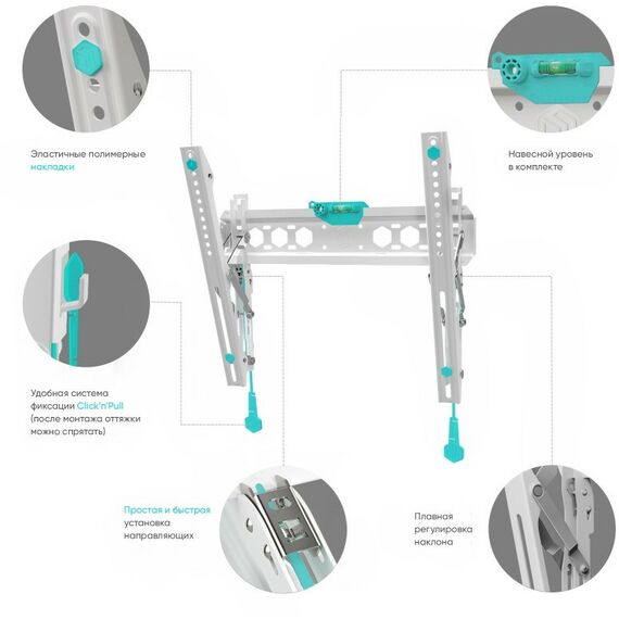 Крепеж для аудио-видео техники: Кронштейн ONKRON TM5 белый фотографии