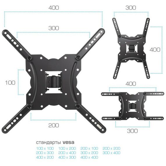 Крепеж для аудио-видео техники: Настенный кронштейн для LED/LCD телевизоров Kromax GALACTIC-40 black [25014] фотографии