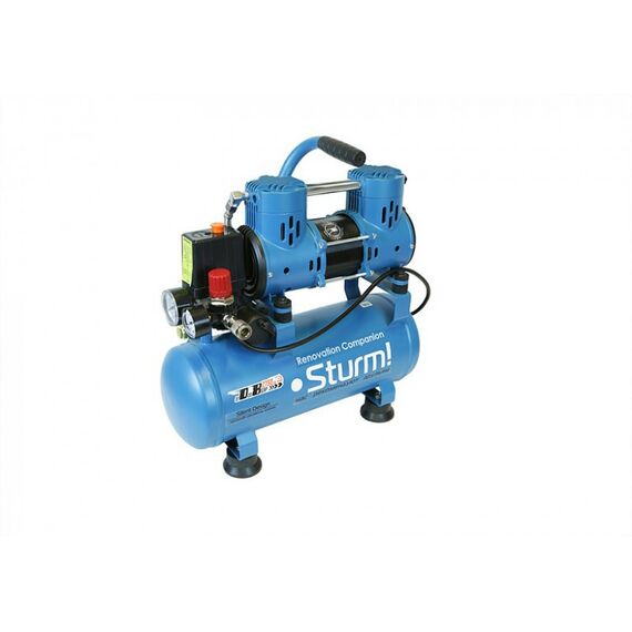 Компрессоры: Компрессор безмасляный Sturm! AC93210OL 900Вт, 10л, 2750 об/мин, 180 л/мин, 8 бар, бесшумный фотографии