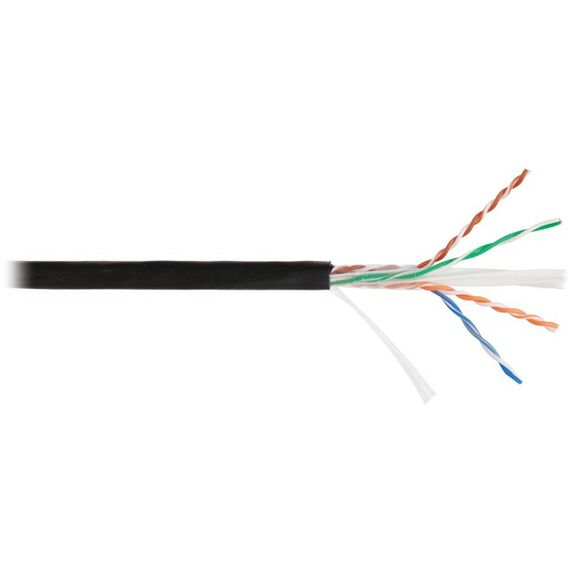 Кабель и разъемы: Кабель Netlan EC-UU004-6-PE-BK U/UTP 4 пары, Кат.6 (Класс E), 250МГц, одножильный, BC (чистая медь), внешний, PE до -40C, черный, 305м фотографии