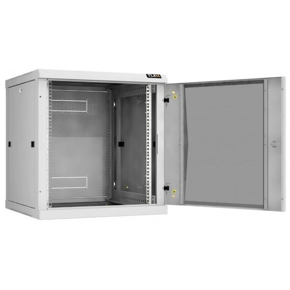 Шкафы и стойки: Настенный разборный шкаф TLK TWC-126060-R-G-GY 19", 12U, стеклянная дверь, Ш600хВ636хГ600мм, 2 пары монтажных направляющих, серый фотографии