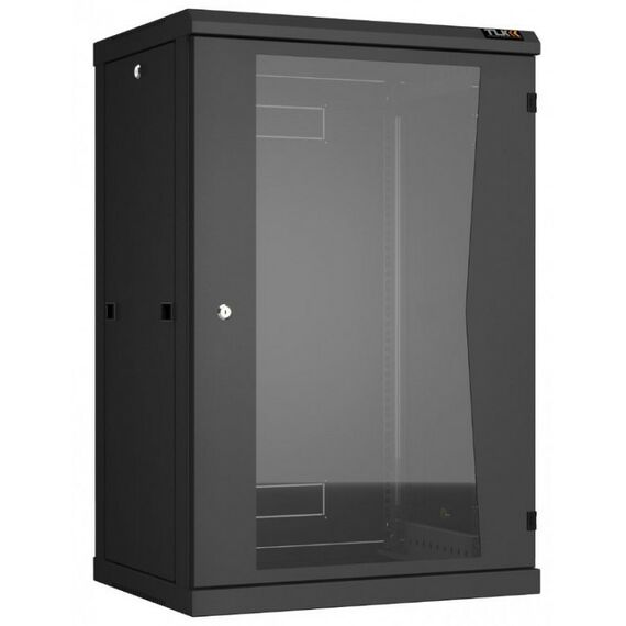 Шкафы и стойки: Настенный разборный шкаф TLK TWC-186045-R-G-BK 19", 18U, стеклянная дверь, Ш600хВ904хГ450мм, 2 пары монтажных направляющих, черный фотографии