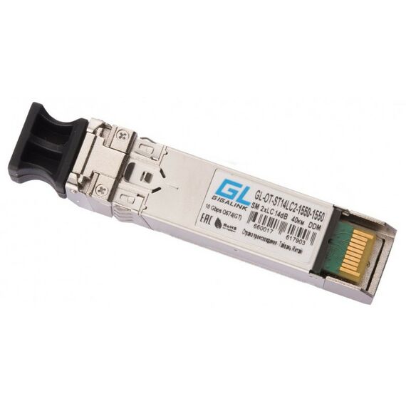 Медиаконвертеры и модули: Модуль Gigalink GL-OT-ST14LC2-1550-1550 SFP+, 10Гбит/с, два волокна, SM, 2хLC, 1550 нм, 14 дБ (до 40 км) DDM фотографии