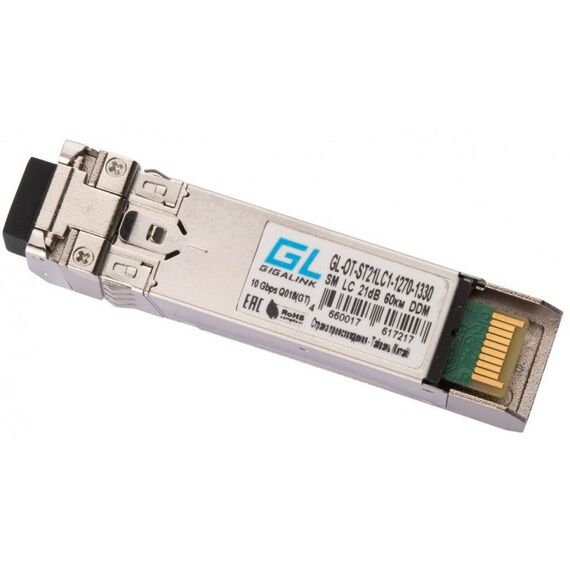 Медиаконвертеры и модули: Модуль Gigalink GL-OT-ST21LC1-1270-1330 SFP+, WDM, 10Гбит/с, одно волокно, SM, LC, Tx:1270/Rx:1330 нм, 21 дБ (до 60 км) DDM фотографии