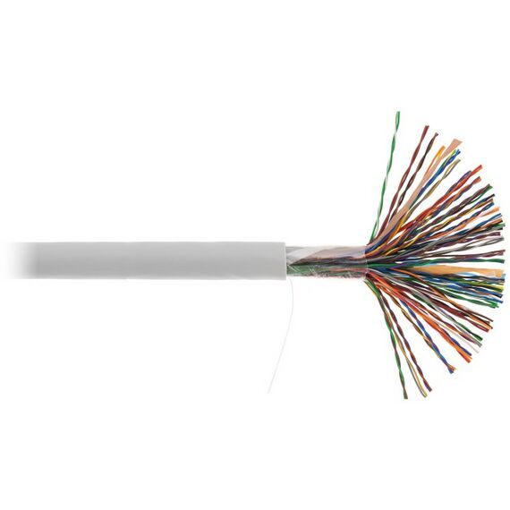 Кабель и разъемы: Кабель Netlan EC-UU050-5-PVC-GY-3 NETLAN U/UTP 50 пар, Кат.5 (Класс D), 100МГц, одножильный, BC (чистая медь), внутренний, PVC нг(B), серый, 305м фотографии