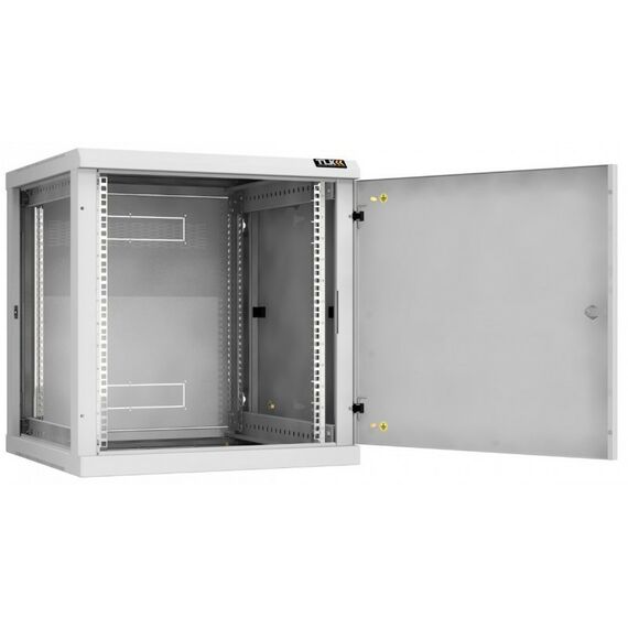 Шкафы и стойки: Настенный разборный шкаф TLK TWC-126060-R-M-GY 19", 12U, металлическая дверь, Ш600хВ636хГ600мм, 2 пары монтажных направляющих, серый фотографии
