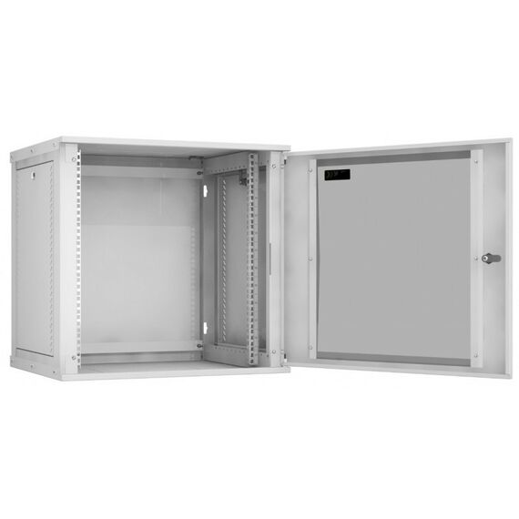 Шкафы и стойки: Настенный разборный шкаф TLK TWI-126045-R-G-GY 19", 12U, стеклянная дверь, Ш600хВ569хГ450мм, 1 пара монтажных направляющих, серый фотографии