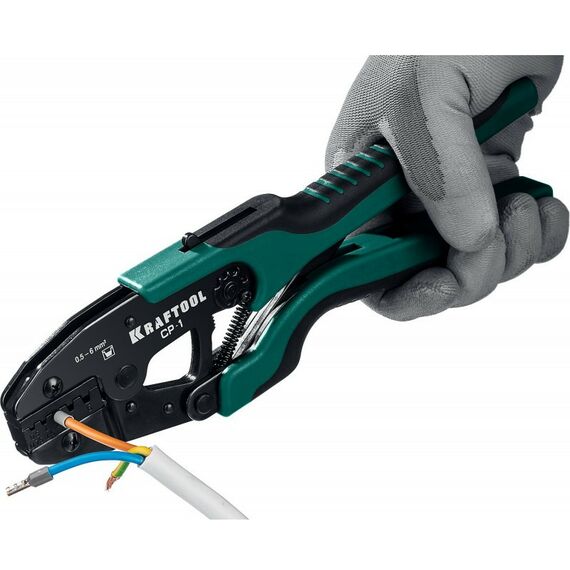 Электромонтажный инструмент: Пресс-клещи KRAFTOOL CP-1 для втулочных наконечников 0.5 - 6 мм.кв [45461-1] фотографии