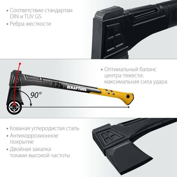 Топоры, колуны: Топор-колун KRAFTOOL X11 1100/1400 в чехле, 450 мм [20660-11] фотографии