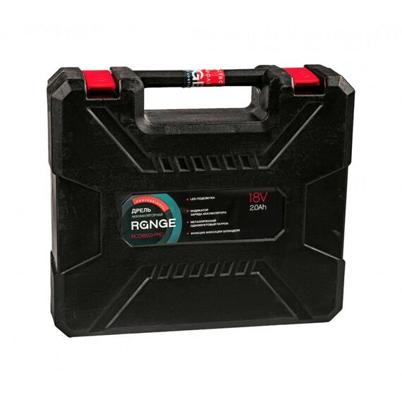 Дрели и шуруповерты: Аккумуляторная дрель RANGE RCD18/2.0-PRO 18В, 2 Li акк. 2.0Ач, 32Н, метал. патрон, кейс фотографии