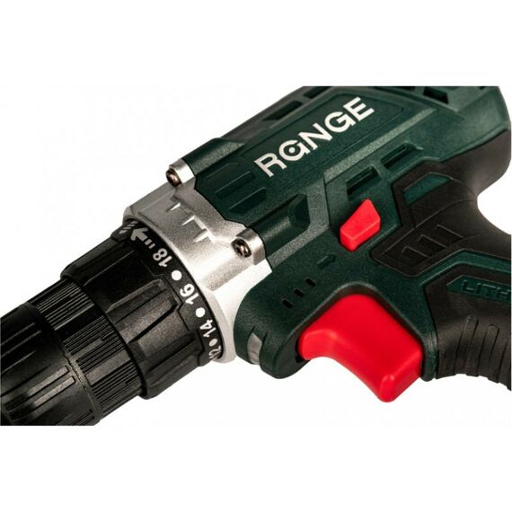 Дрели и шуруповерты: Аккумуляторная дрель RANGE RCD20/2.0-A 20В, 2Li акк, 2.0Ач, 34Нм, LED-подсветка, кейс фотографии