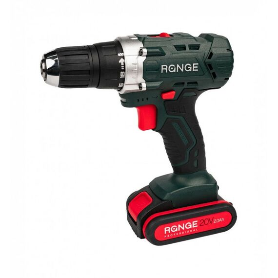 Дрели и шуруповерты: Аккумуляторная дрель RANGE RCD20/2.0-PRO 20В, 2 Li акк. 2.0Ач, 35Нм, метал. патрон, кейс фотографии