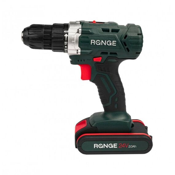Дрели и шуруповерты: Аккумуляторная дрель RANGE RCD24/2.0-A 24В, 2Li акк, 2.0Ач, 40Нм, LED-подсветка, кейс фотографии