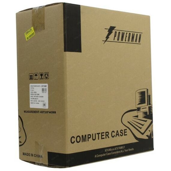 Корпуса компьютерные: Корпус PowerMAN ES722 Black Minitower 400W 2*USB 2.0, HD, Audio mATX [6111491] фотографии