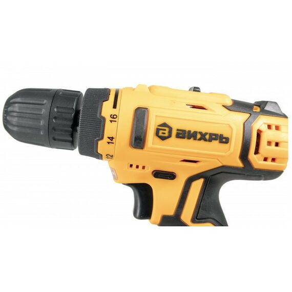 Дрели и шуруповерты: Дрель-шуруповерт аккумуляторная Вихрь ДА-16Л-2К безударный, быстрозажимной, 400/1400 об/мин, 42/20 Нм, 16 В, 2 А*ч, 1.3 кг, кейс [72/14/32] фотографии