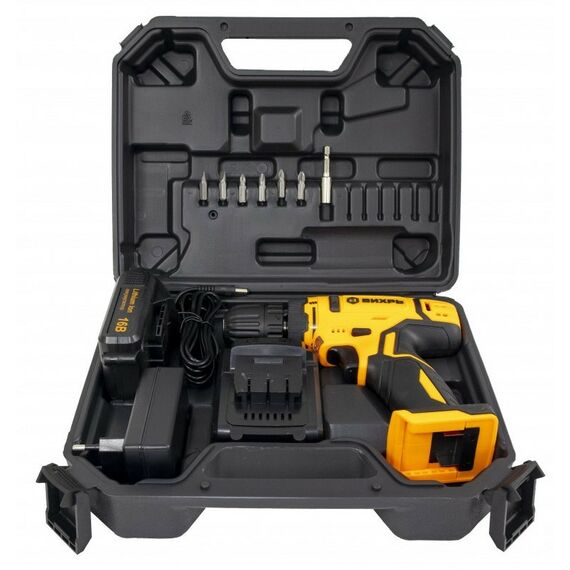 Дрели и шуруповерты: Дрель-шуруповерт аккумуляторная Вихрь ДА-16Л-2К безударный, быстрозажимной, 400/1400 об/мин, 42/20 Нм, 16 В, 2 А*ч, 1.3 кг, кейс [72/14/32] фотографии