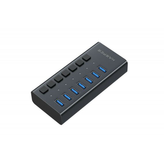 USB концентраторы (USB hub): Концентратор USB HARPER HUB-07MB Black фотографии