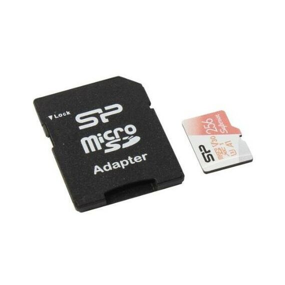 Secure Digital карты: microSDXC карта памяти Silicon Power 256Gb microSDXC UHS-I U3 V30 A1  + microSD-->SD Adapter [SP256GBSTXDV3V20SP] фотографии