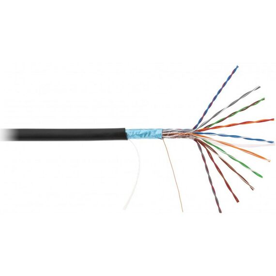 Кабель и разъемы: Кабель Netlan EC-UF010-5-PE-BK-3 F/UTP 10 пар, Кат.5, внешний, PE -40C, одножильный, 100МГц, черный, 305м фотографии