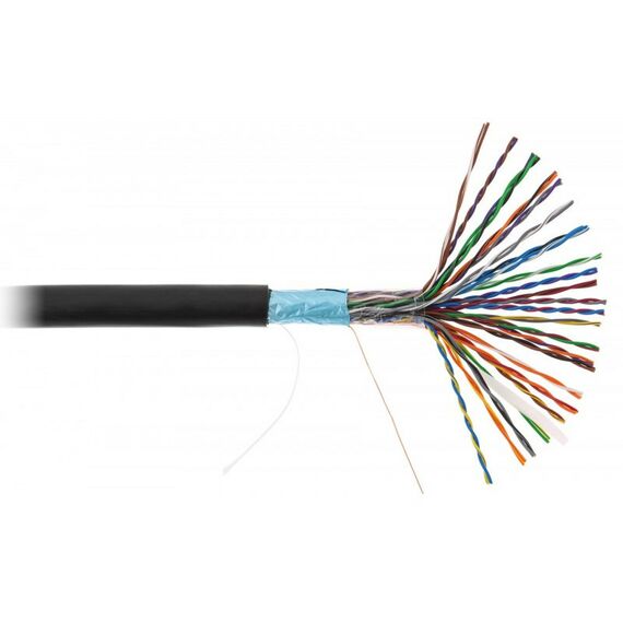 Кабель и разъемы: Кабель Netlan EC-UF025-5-PE-BK-3 F/UTP 25 пар, Кат.5, внешний, PE -40C, одножильный, 100МГц, черный, 305м фотографии