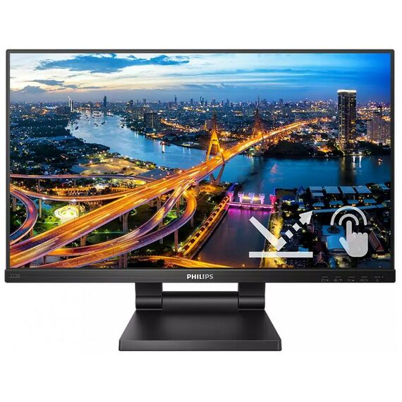 Мониторы: ЖК-монитор PHILIPS 222B1TC/00 Black 21.5" IPS, Multi-Touch, 1920x1080, 75Hz, 4 ms, 178°/178°, 250 cd/m, 50M:1, +HDMI 1.4, +DisplayPort 1.2, +4xUSB 3.2, +MM, +регулировка по высоте фотографии