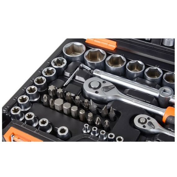 Наборы инструментов и ключи: Набор инструментов Вихрь 1/2", 1/4", CrV, в кейсе 108 предметов фотографии