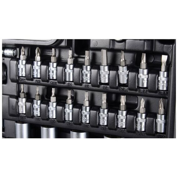 Наборы инструментов и ключи: Набор инструментов Вихрь 1/2", 1/4", CrV, в кейсе 108 предметов фотографии