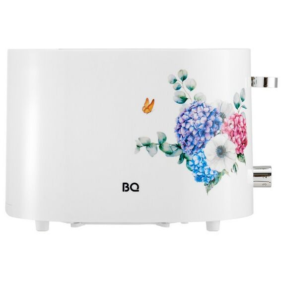 Тостеры: Тостер BQ T1003 белый с цветами фотографии