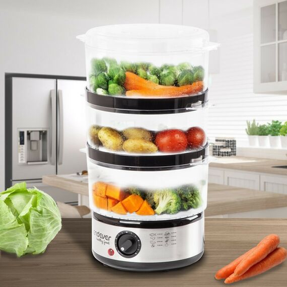 Пароварки: Пароварка Endever Vita-173 черный/стальной [90034] фотографии